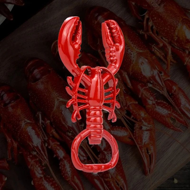 Portable Lobster Corkscrew Bottle Opener, Retro Metal Keychain for Wine, Beer Bottles, Fun Kitchen Outdoor Accessories