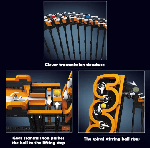 MOC Technical Building Blocks GBC Harp Track – Mechanical Transmission Ball Lift Brick Set
