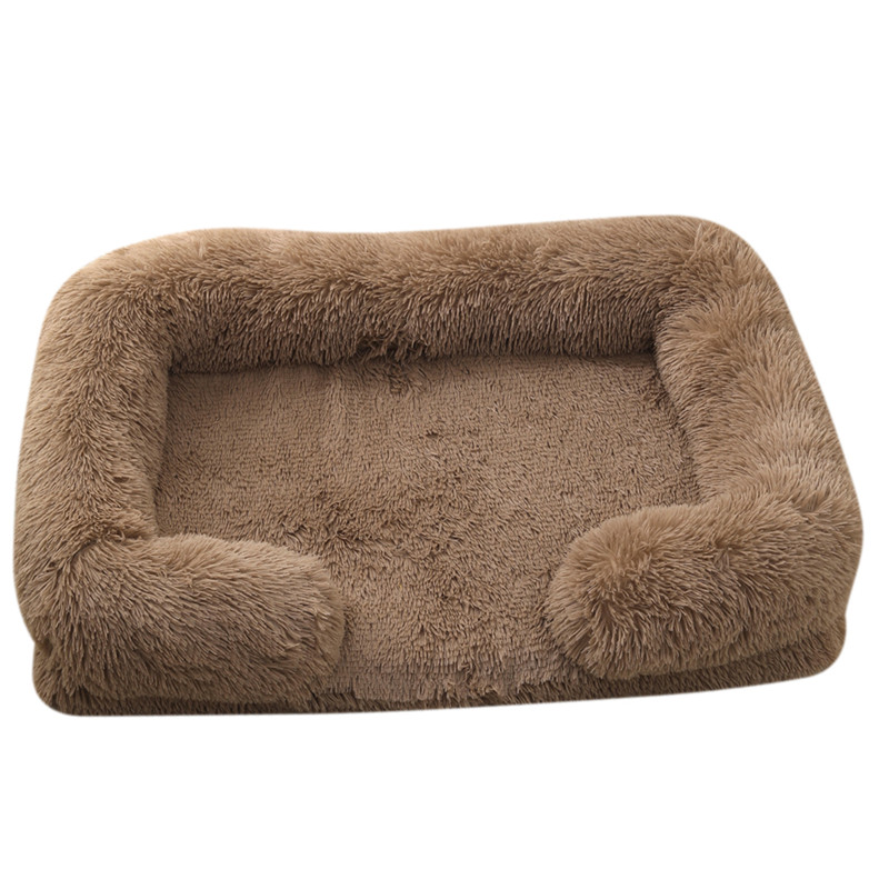 Dog Plush Pet Bed with Winter Thickened Pad and Removable Sleeping Sofa Pad