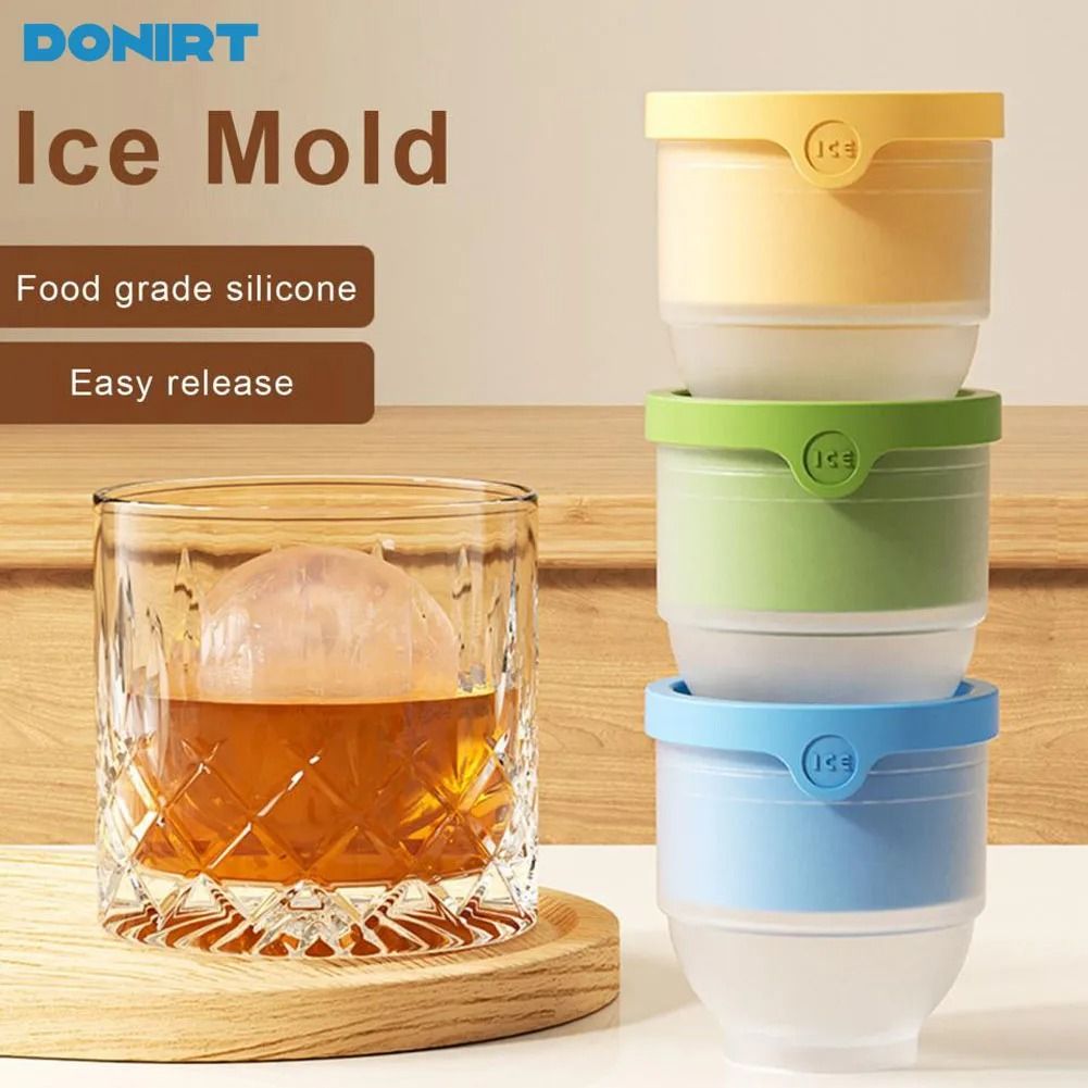 Round Silicone Ice Ball Maker Mold for Whiskey and Cocktails