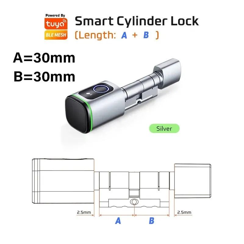 Raykube V1 Smart Cylinder Lock Tuya BLE Fingerprint