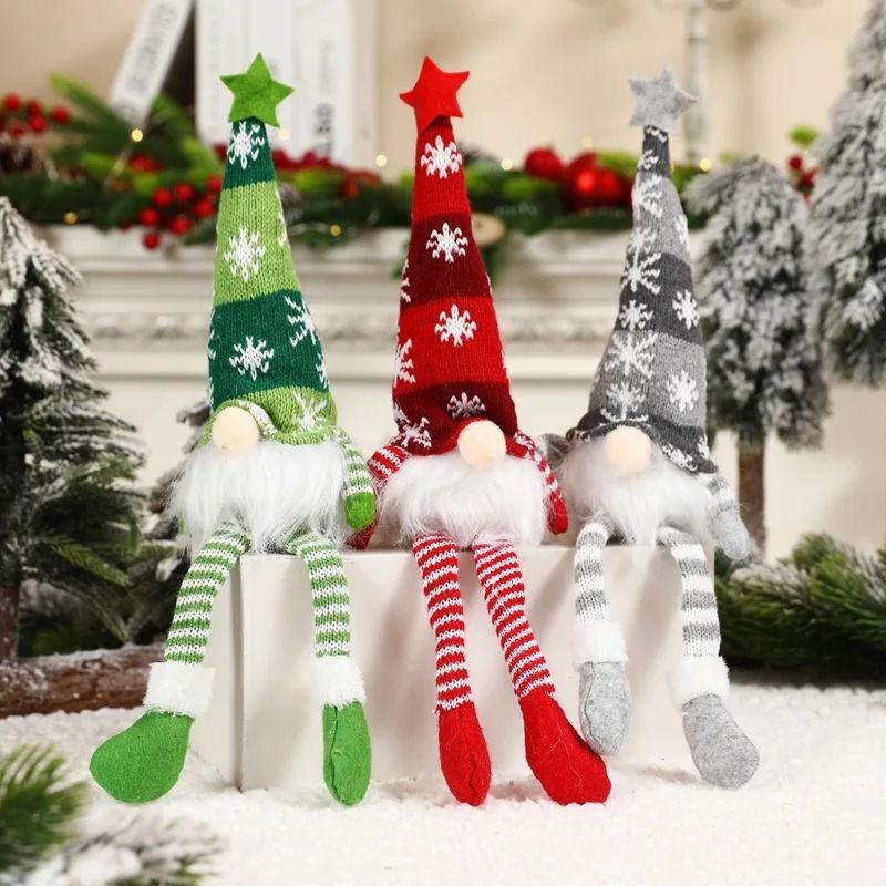 Faceless Gnome Plush Ornament Knitted Christmas Tree Pendant Decoration