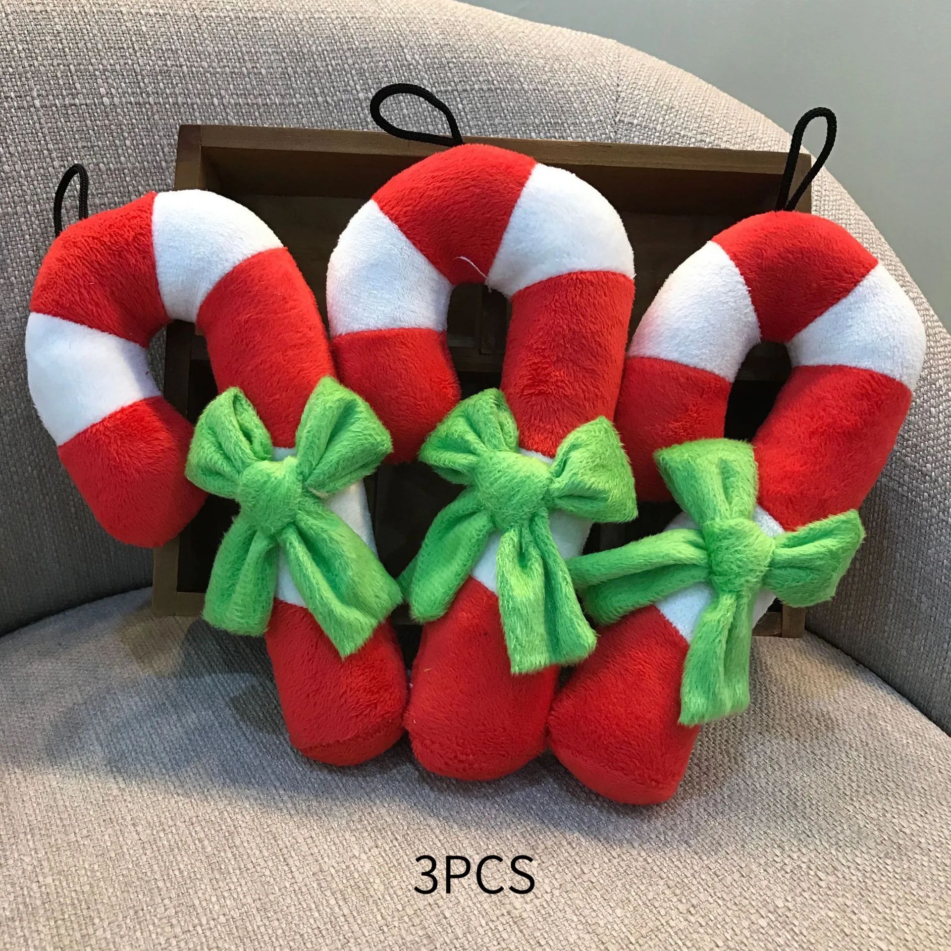 Extra-Large Candy Cane Christmas Decorations – Giant Red & White Hanging Ornaments with Stocking Hook
