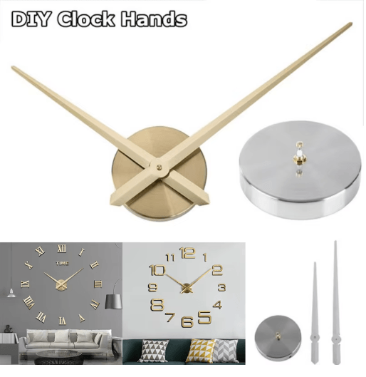 DIY 3D Large Wall Clock Kit Modern Quartz Mechanism with Big Clock Hands