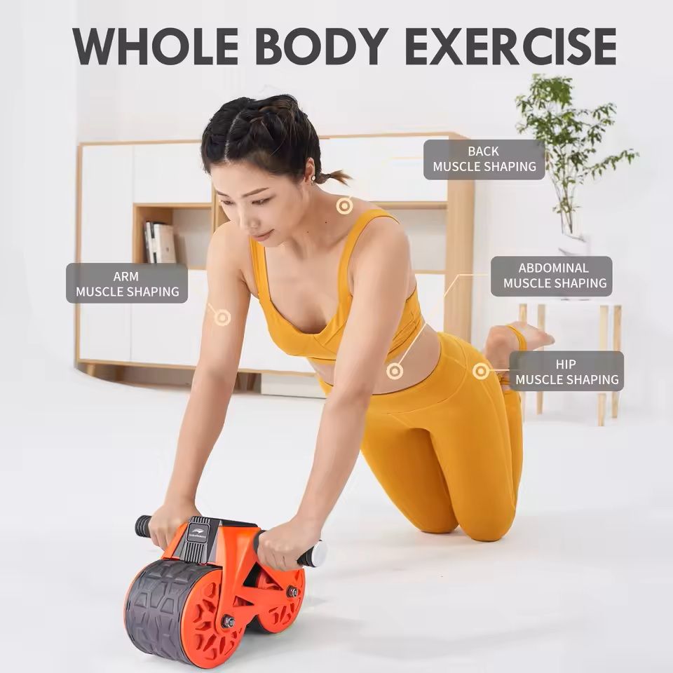 Ab Wheel Roller with Automatic Rebound and Intelligent Display