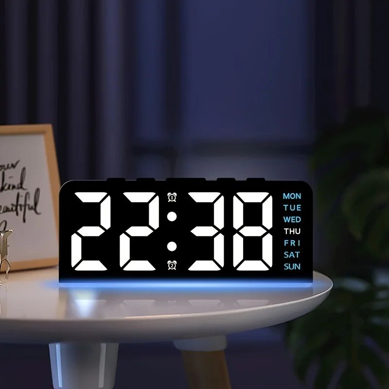Digital LED Alarm Clock – Modern Desktop Clock with Temperature Display, Snooze & Night Light