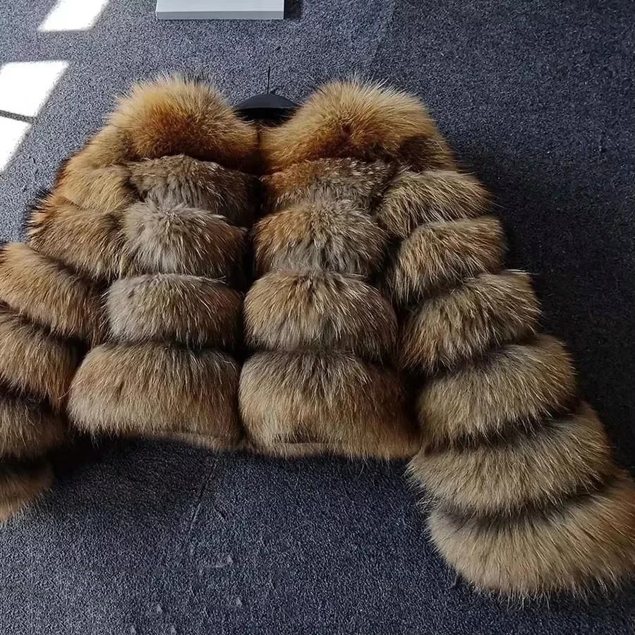 2024 Luxury Faux Raccoon Fur Coat | Premium Fluffy Winter Jacket & Thick Warm Furry Outerwear System
