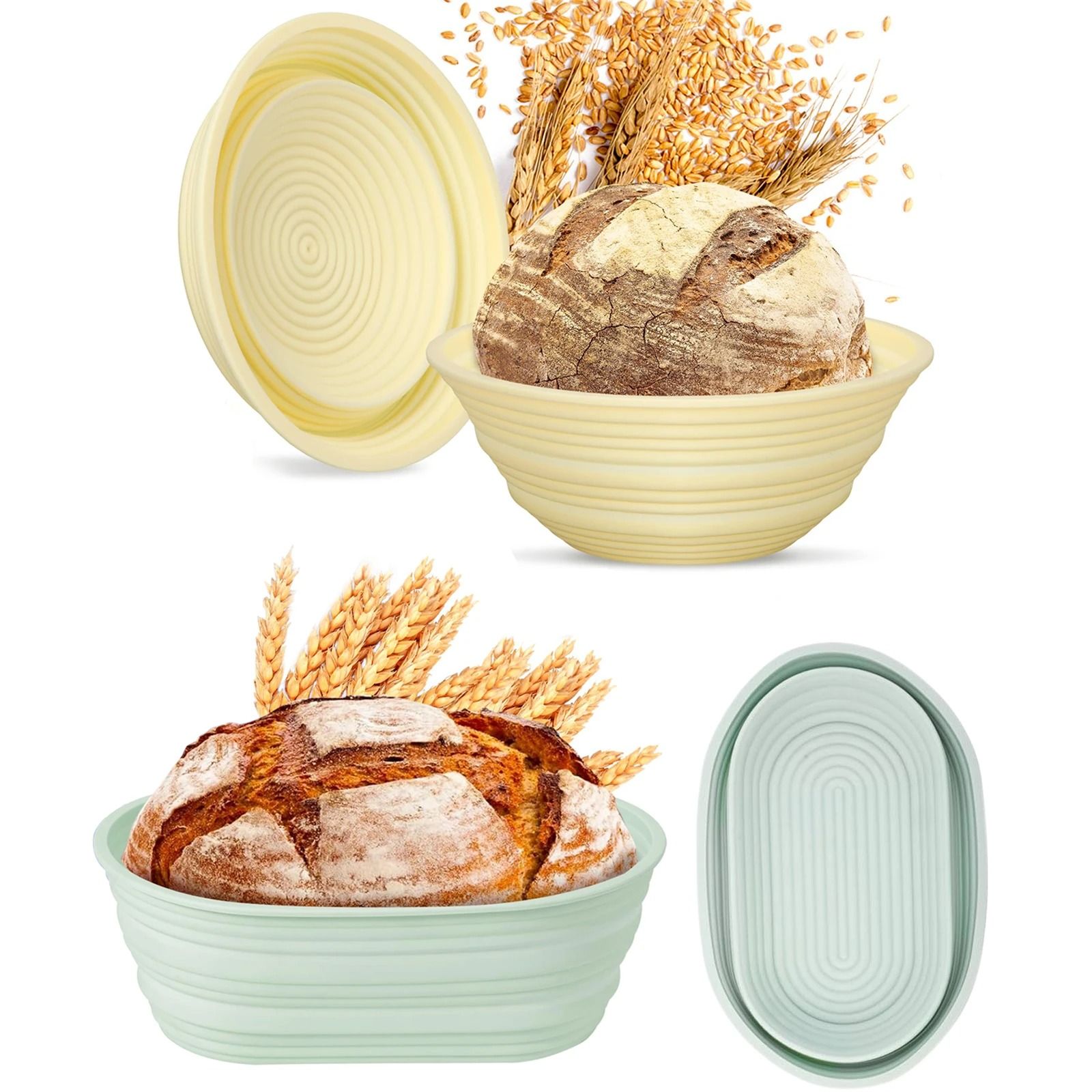 Foldable Silicone Sourdough Bread Proofing Basket