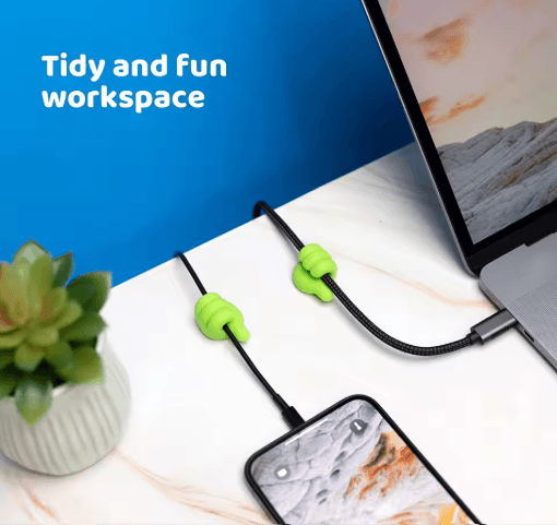 Mini Silicone Cable Organizer Clips 10 Pack Thumb Style Cord Holders for Charging Cables and Earphones
