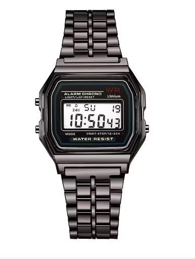 Retro Luxury Gold Rose Digital Display Watch for Men and Women