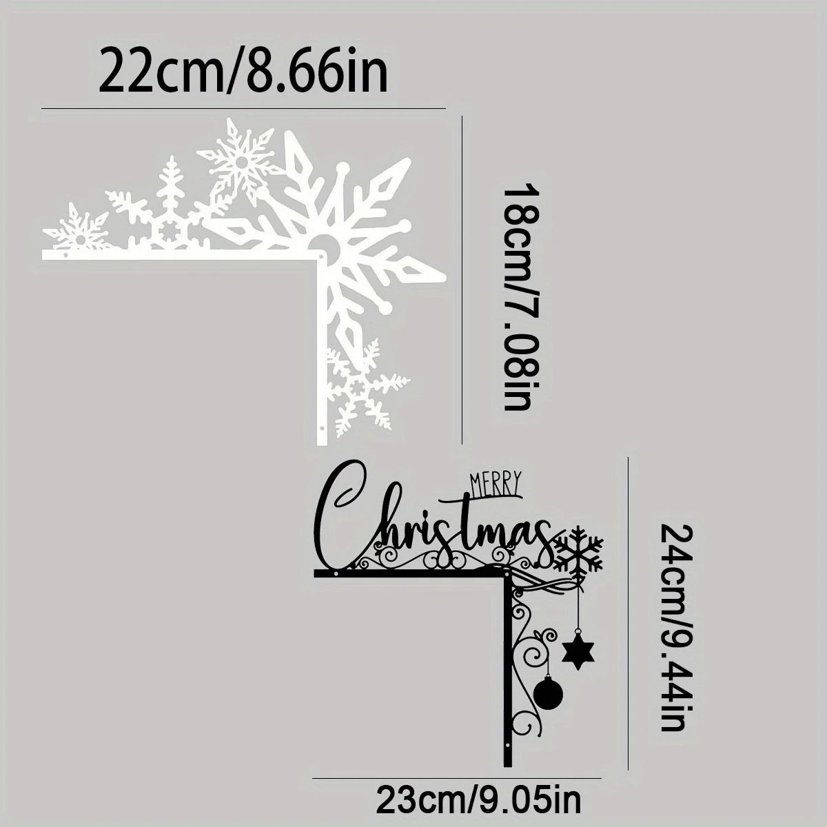 Metal Snowflake Door Corner Decoration for Indoor Entryway