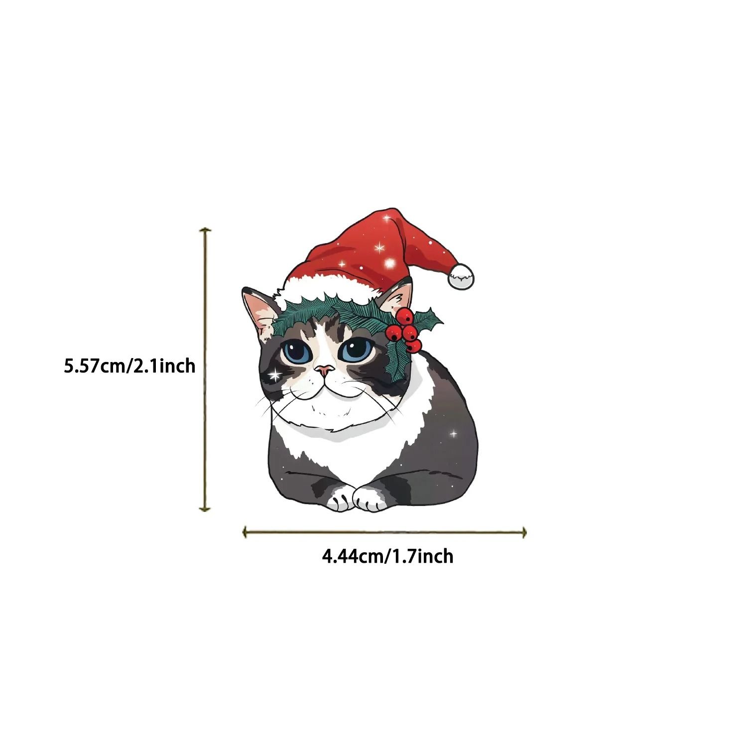 50-Piece Kawaii Cartoon Christmas Cat Aesthetic Sticker Pack