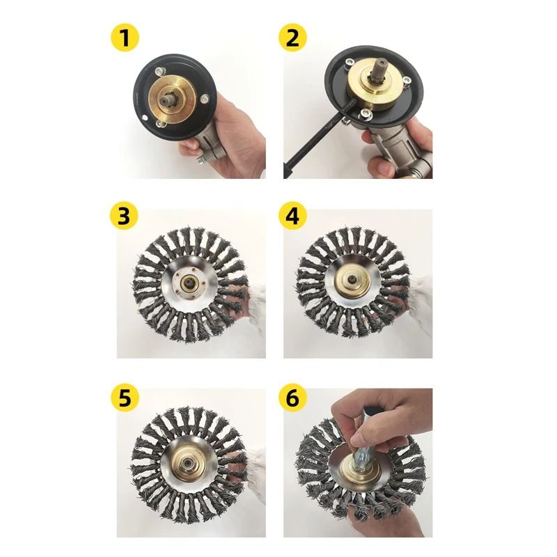 Steel Wire Wheel Weed Brush Cutter Head 6 8 Inch
