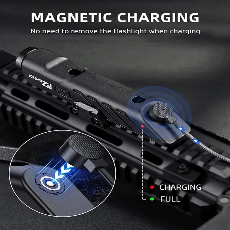 1700 Lumens Tactical LED Flashlight with Picatinny Rail Mount and Strobe Mode