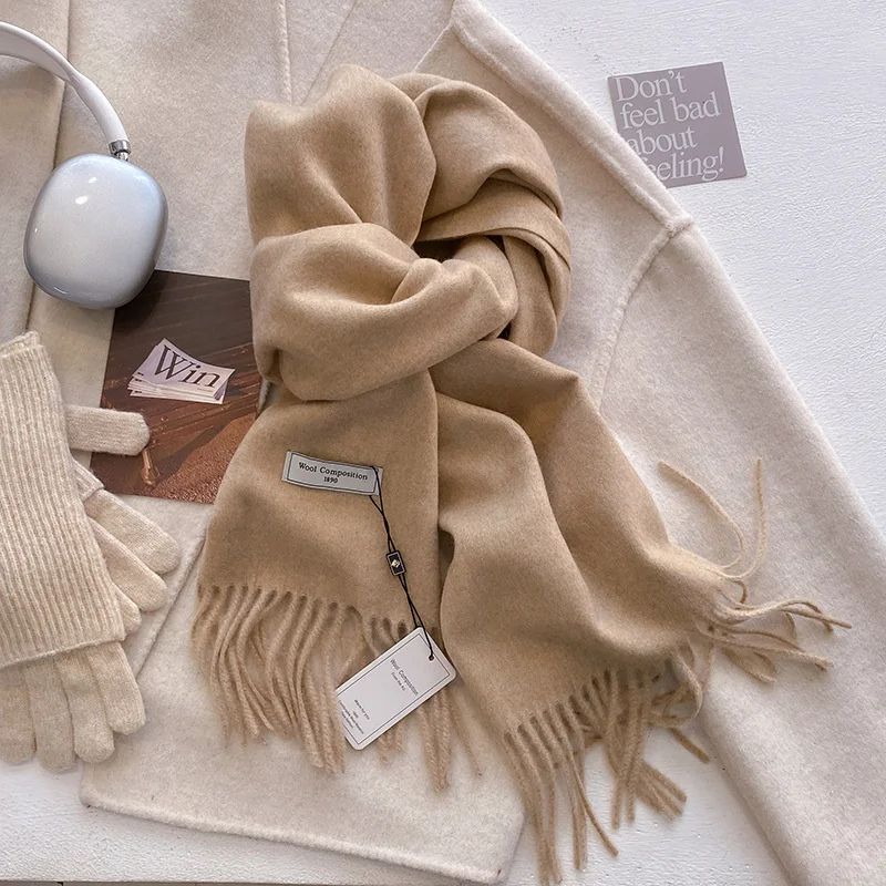 Luxury Winter Wool Blend Pashmina Scarf – Thick Cashmere-Feel Women's Shawl & Wrap 2024
