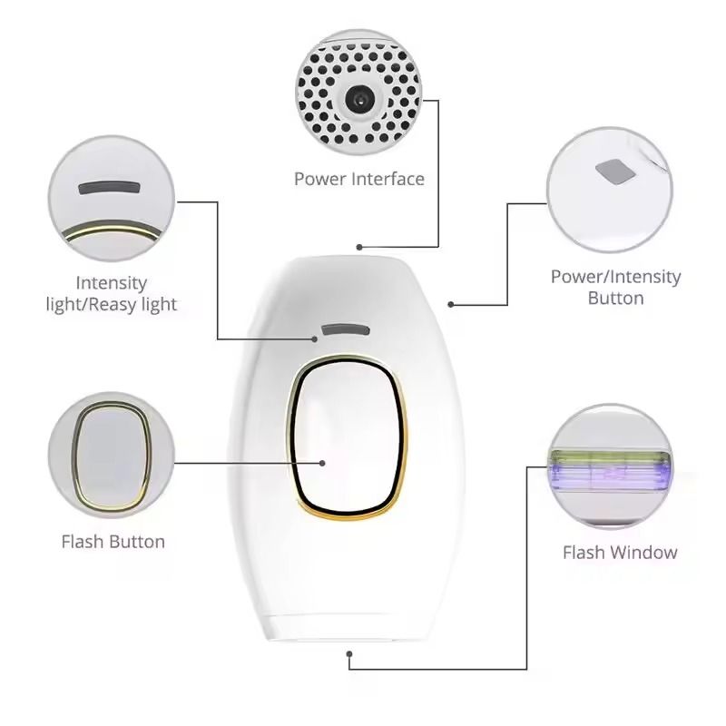 IPL Hair Removal Device with 500000 Flashes for Painless Permanent Body and Bikini Treatment