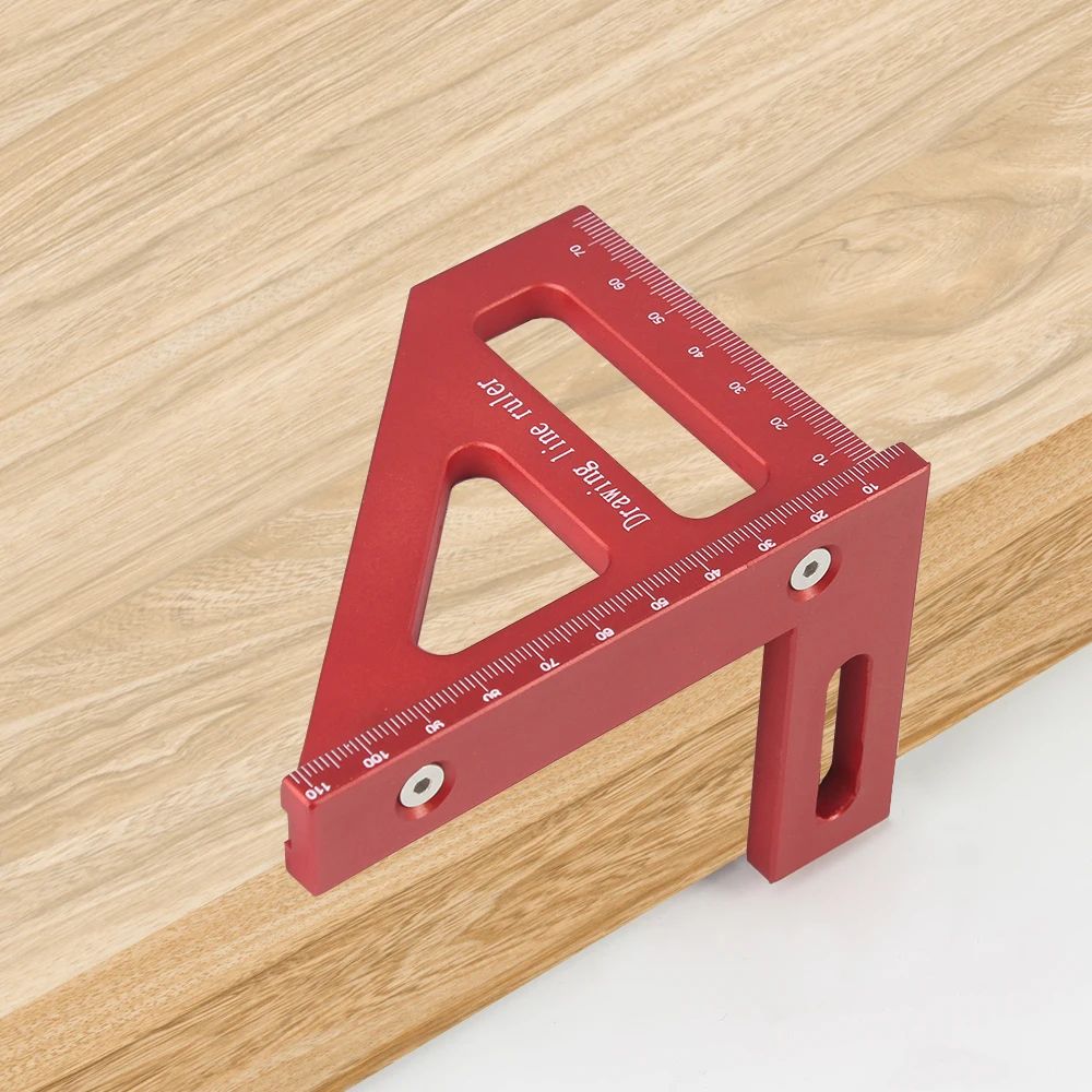 3D Multi-Angle Measuring Ruler – 45°/90° Carpentry Square & Miter Triangle Layout Tool