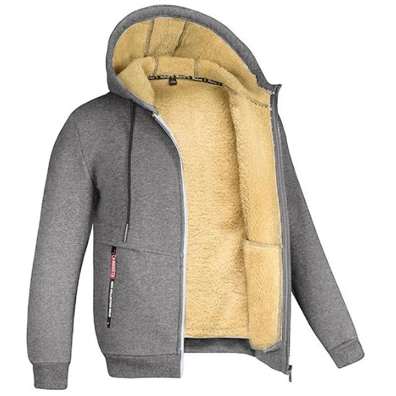 Mens Zip Up Fleece Hoodie Jacket Casual Winter Streetwear