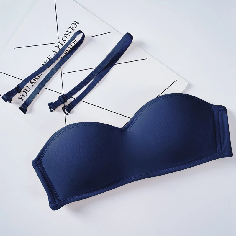 Women Invisible Bra Strapless Bralette, 1/2 Cup Women's Underwear, Seamless Party Wedding Sexy Lingerie