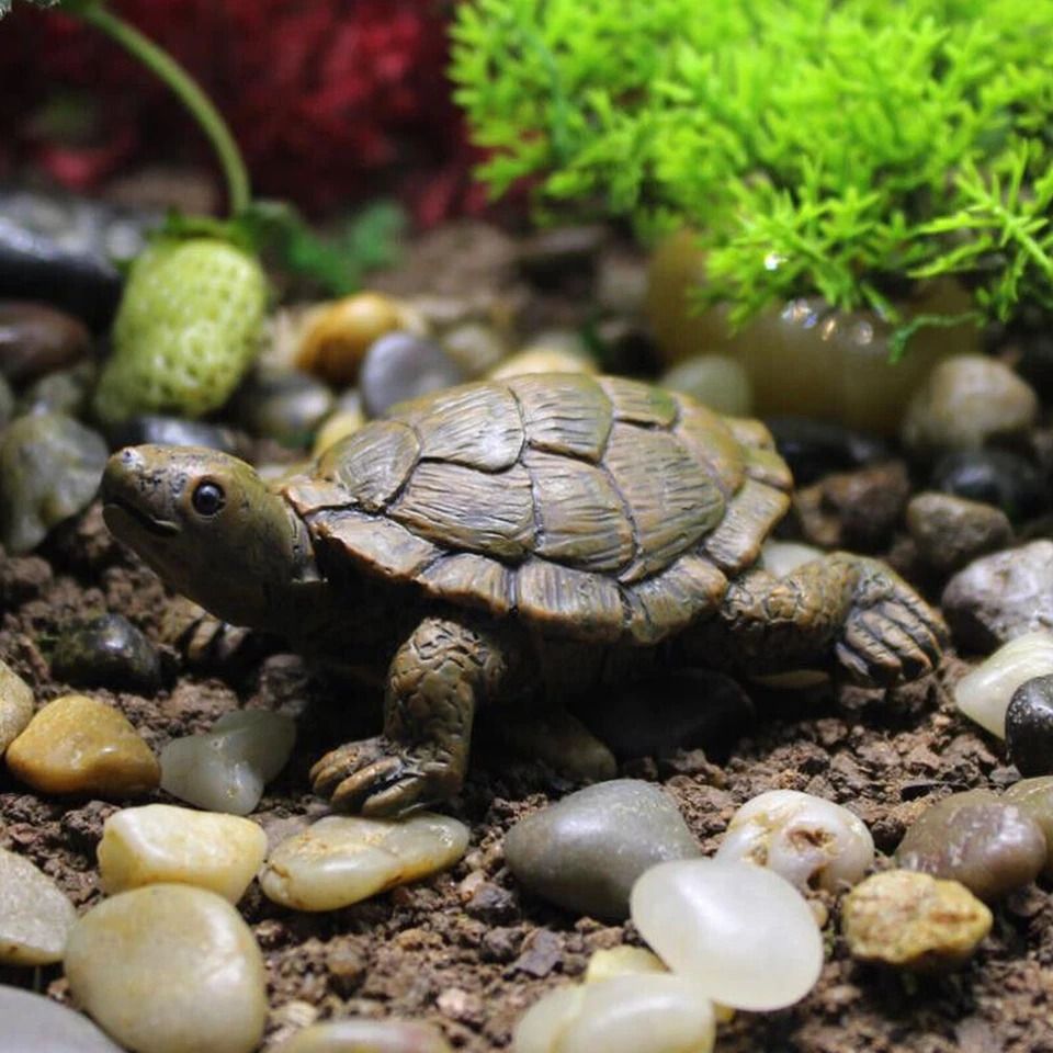 Resin Turtle Tortoise Sculpture, Garden Yard Lawn Ornament, Decorative Turtle Statue, Unique Gift for Garden, Fish Tank