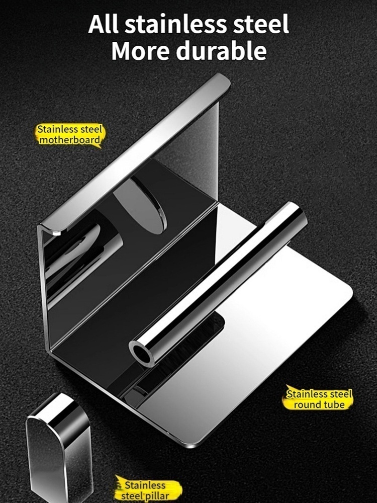 Wall-Mounted Stainless Steel Paper Towel Holder, Kitchen Roll Holder, Toilet Paper Holder, Bathroom Towel Rack