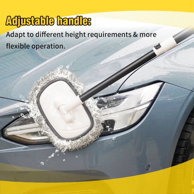 Bend Car Cleaning Brush, Car Wash Brush Broom, Telescoping Long Handle Cleaning Mop