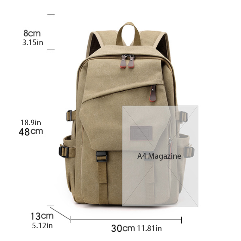 Mens Large Capacity Travel Backpack with Adjustable Straps and Multi Compartments