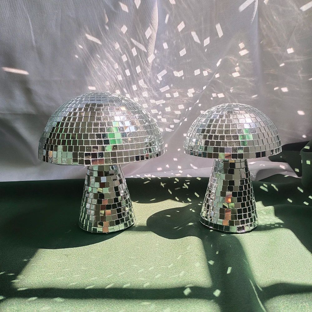 Mushroom Disco Ball Decor Mirror Ball Mushroom for Parties, Weddings and Retro Home Decor