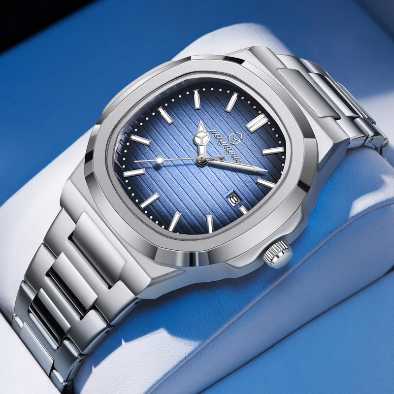Luxury Military Square Dial Men Waterproof Quartz Watch with Luminous Date & Week