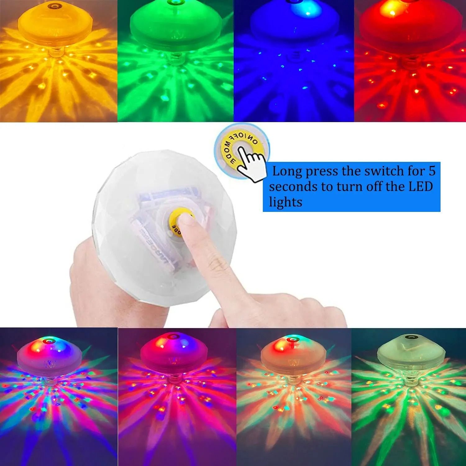 Floating RGB LED Light for Pool Spa and Bathtub