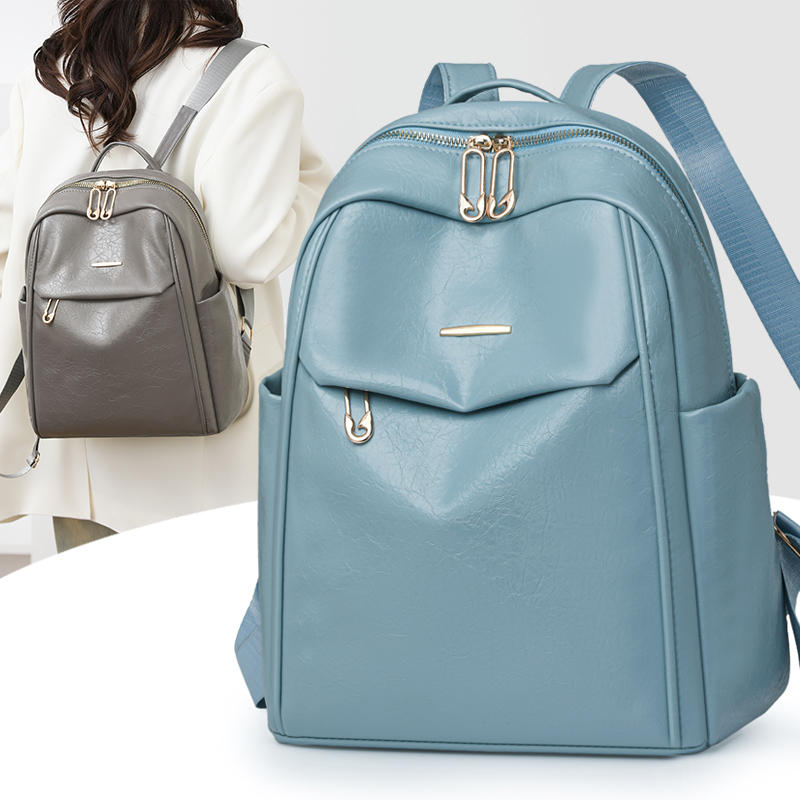 Waterproof PU Leather Backpack Purse for Women Large Capacity Casual School Travel Bag