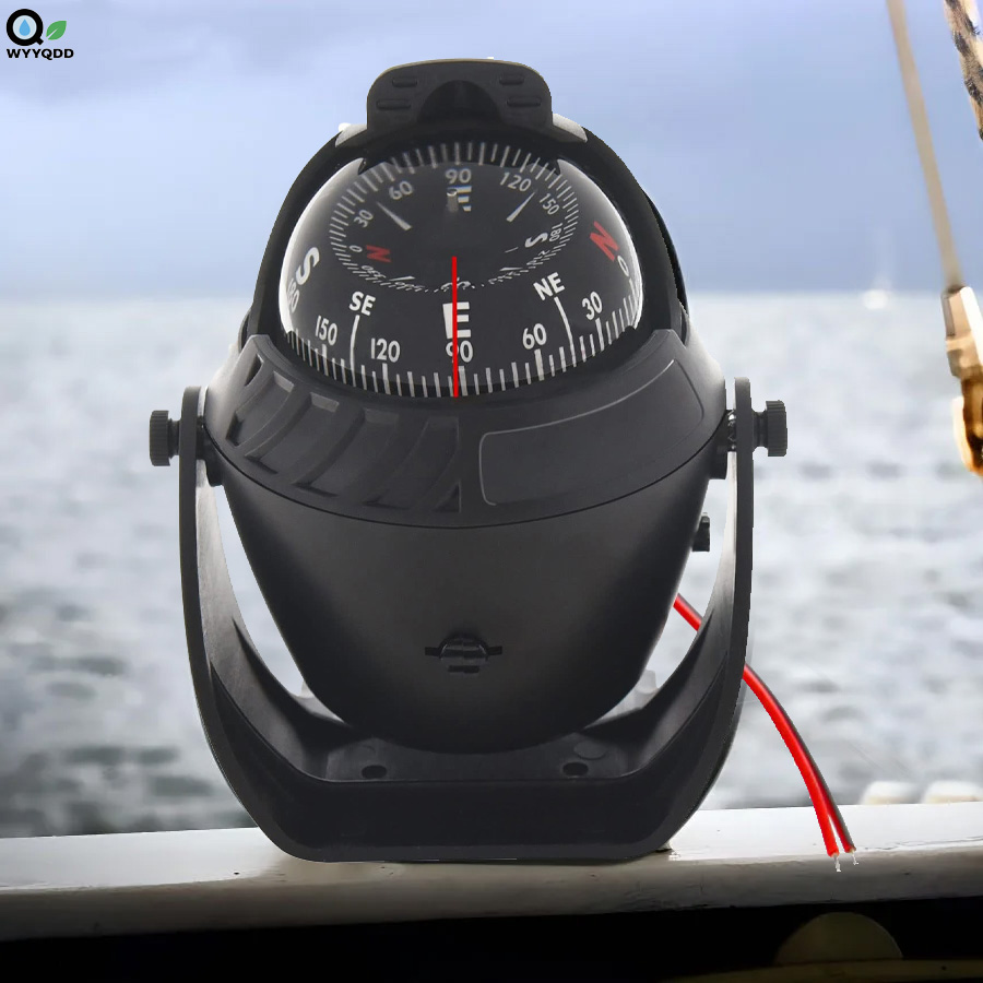 Boat Compass Dash Mount  Pivoting Marine Compass with Light for Car Dashboard