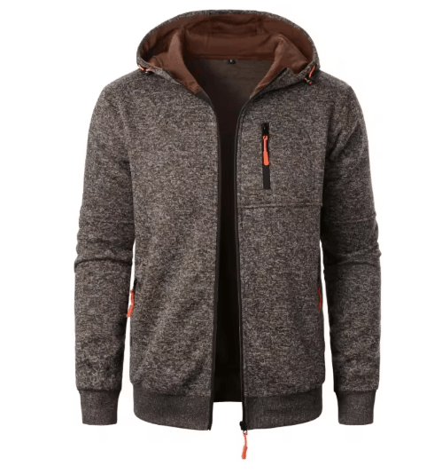Mens Oversized Zip Up Hoodie Jacket Winter Warm Streetwear Hooded Sweatshirt Coat
