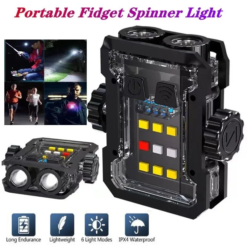 Portable Mini Keychain LED Flashlight with RGB Light