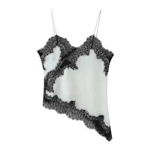 NLZGMSJ 2025 Lace Embellished Camisole Off Shoulder Sleeveless Summer Top