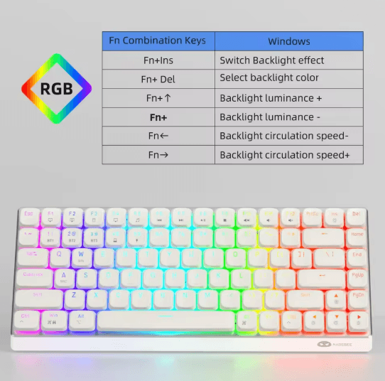 Moon84 Wireless RGB Mechanical Keyboard with Triple Mode Connectivity