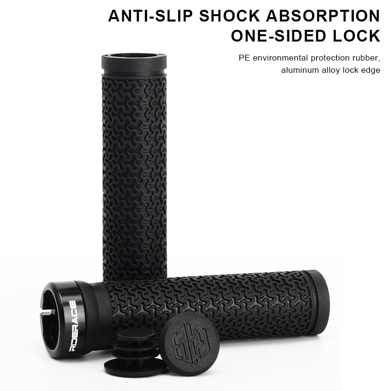 Premium MTB Bicycle Handlebar Grips Soft Non-Slip Rubber Locking Cover
