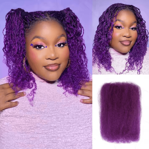 Black Pearl Top Peruvian Kinky Curly Mini Twist Bulk Human Hair, 50g Remy Bundles