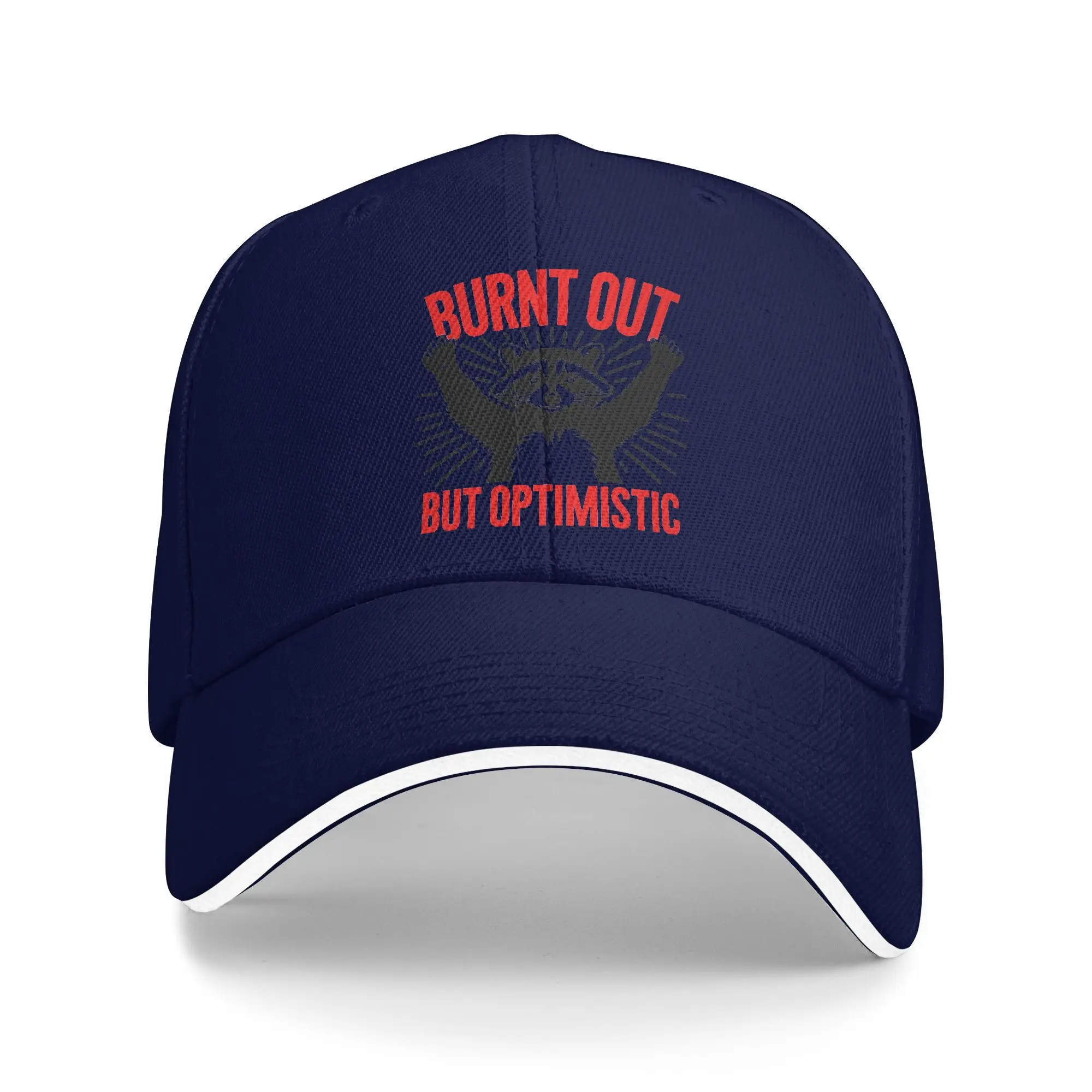 Burnt Out But Optimistic Sun Baseball Cap, Custom DIY Trucker Hat Summer Men Women, Trendy Wholesale Running Cap