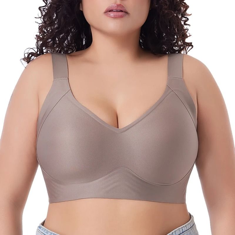 Womens Seamless Push Up Bra with Wireless Thin Cup and Plus Size Fit M to 6XL
