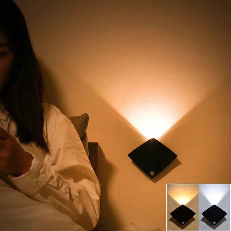 Rechargeable Motion Sensor LED Wall Sconce – Wireless Magnetic Night Light for Bedroom & Hallway