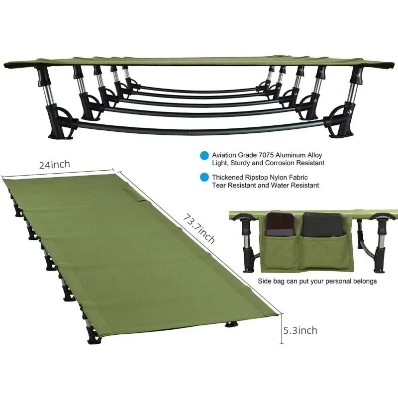 Ultralight Folding Camping Bed Portable Compact Tent Cot for Outdoor Travel