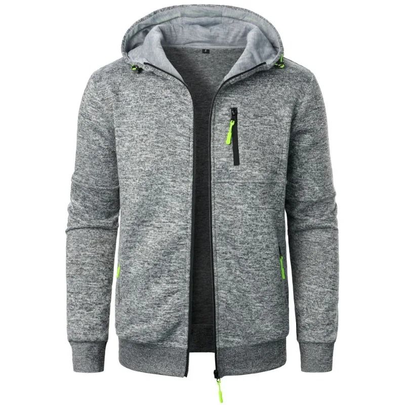 Mens Hooded Zipper Sweatshirt Jacket Winter Warm Streetwear