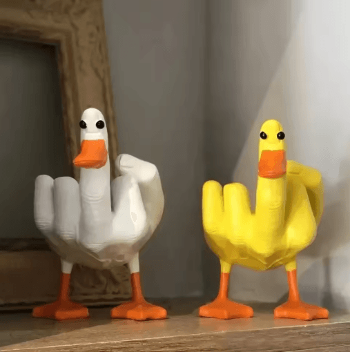 Funny Duck Statue Decor Quirky Resin Duck Desk Ornament