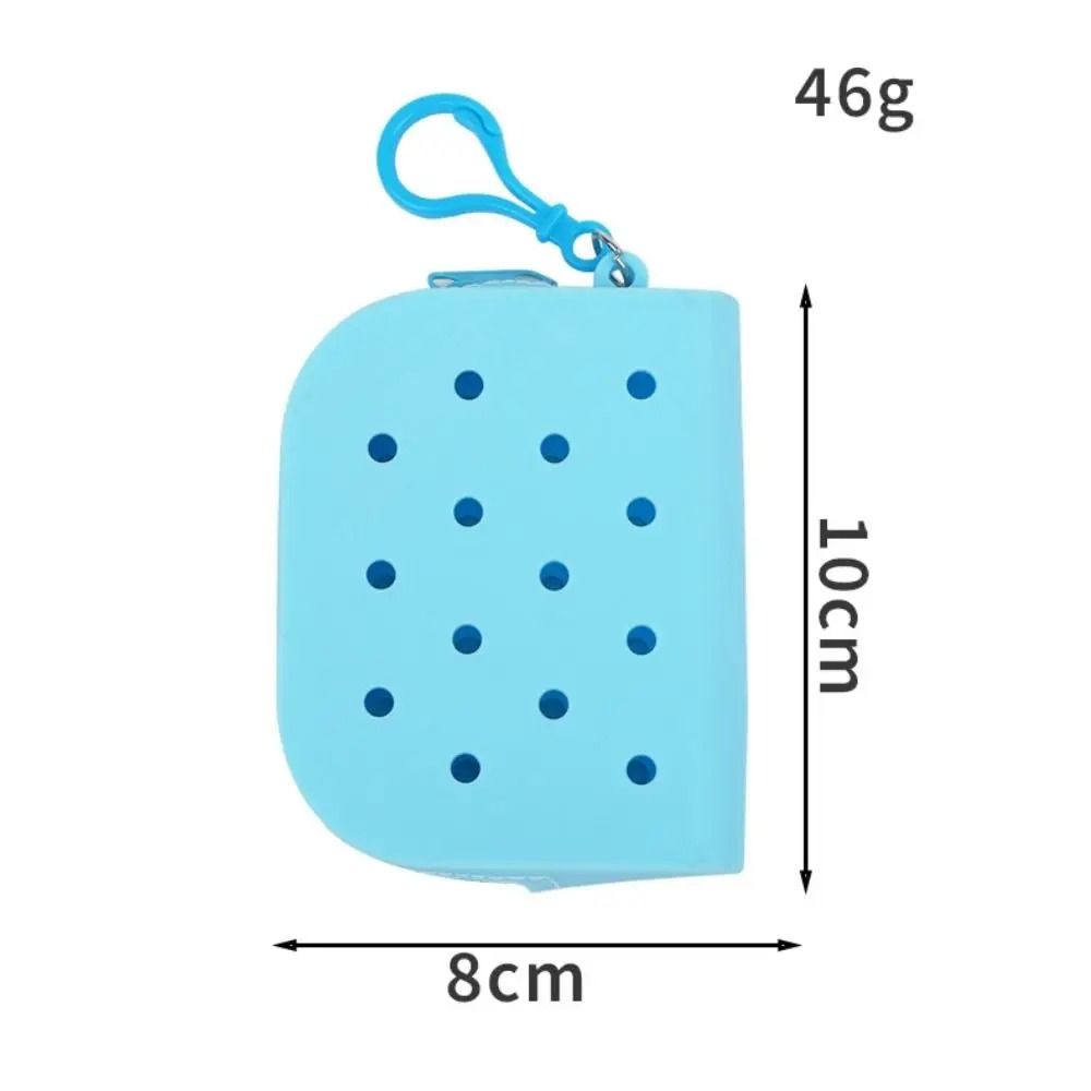 Soft Silicone Mini Hole Wallet – Breathable Zipper Coin Purse & Card Holder