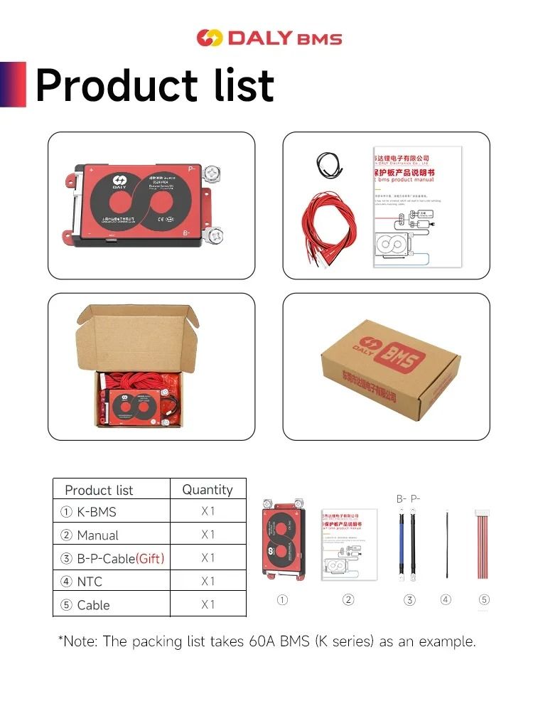 DALY BMS Li-ion and LiFePO4 Battery Management System with Balance Function 15A–100A