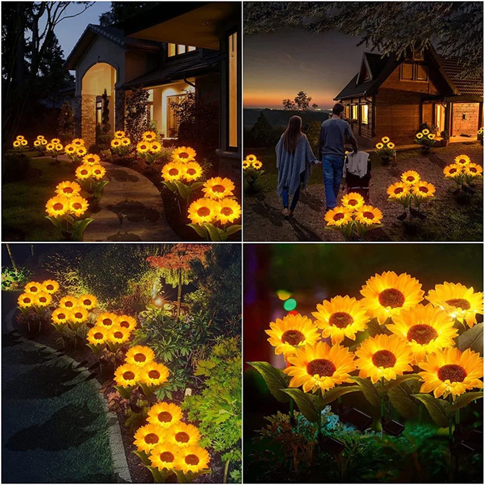Solar Sunflower Garden String Lights