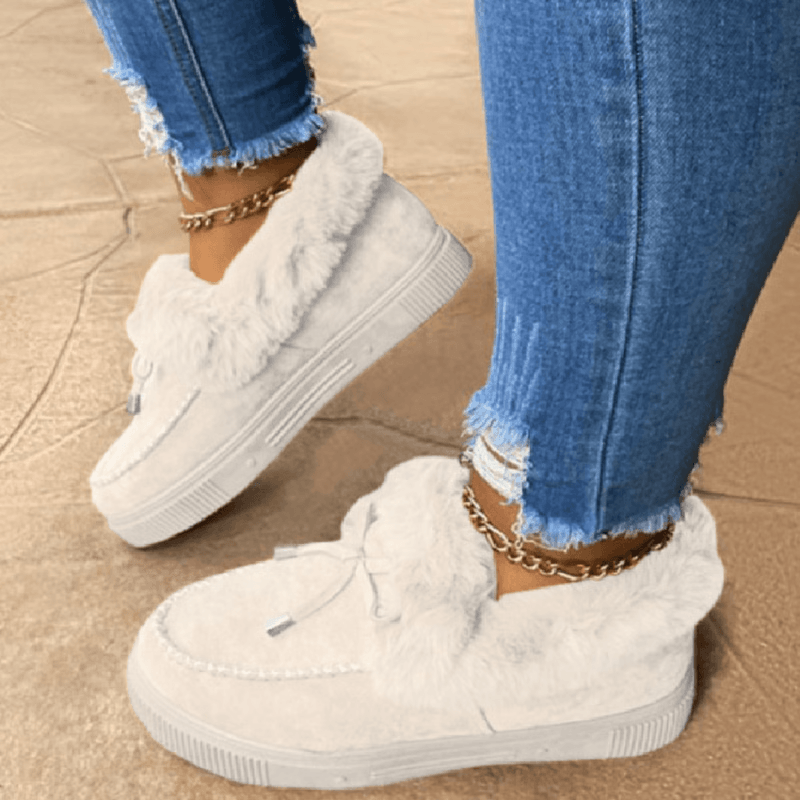 Womens Cozy Fleece Cotton Winter Shoes, Comfort, Support & Warmth for Cold