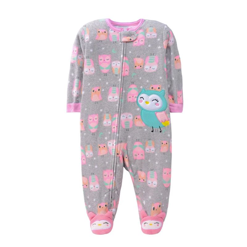 CozyCritter Baby Fleece Romper Hooded Animal Zipper Jumpsuit