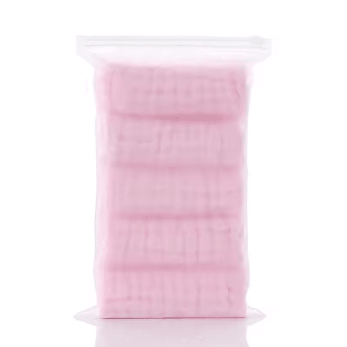6-Layer Muslin Baby Towel Set – Ultra Soft Cotton Washcloths & Burp Cloths (5pcs)